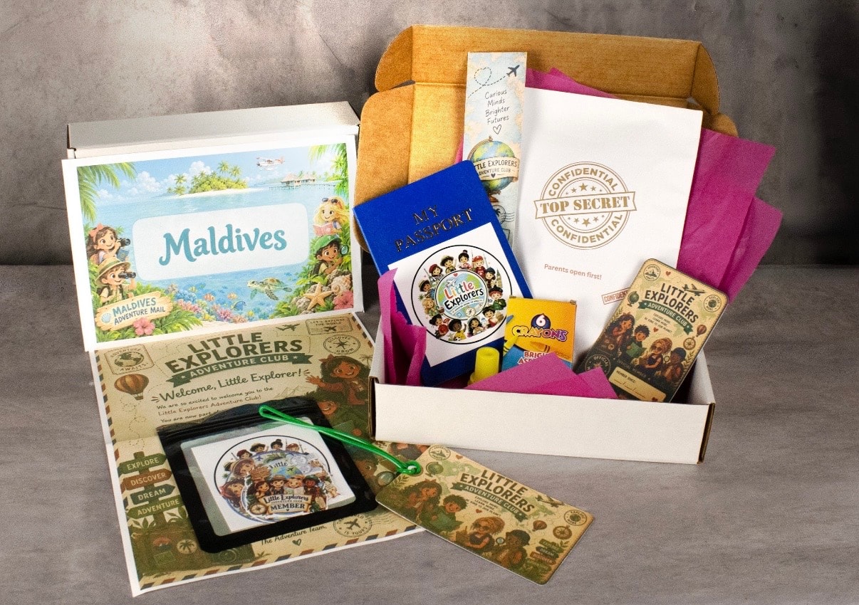 Little Explorers adventure box contents spread out